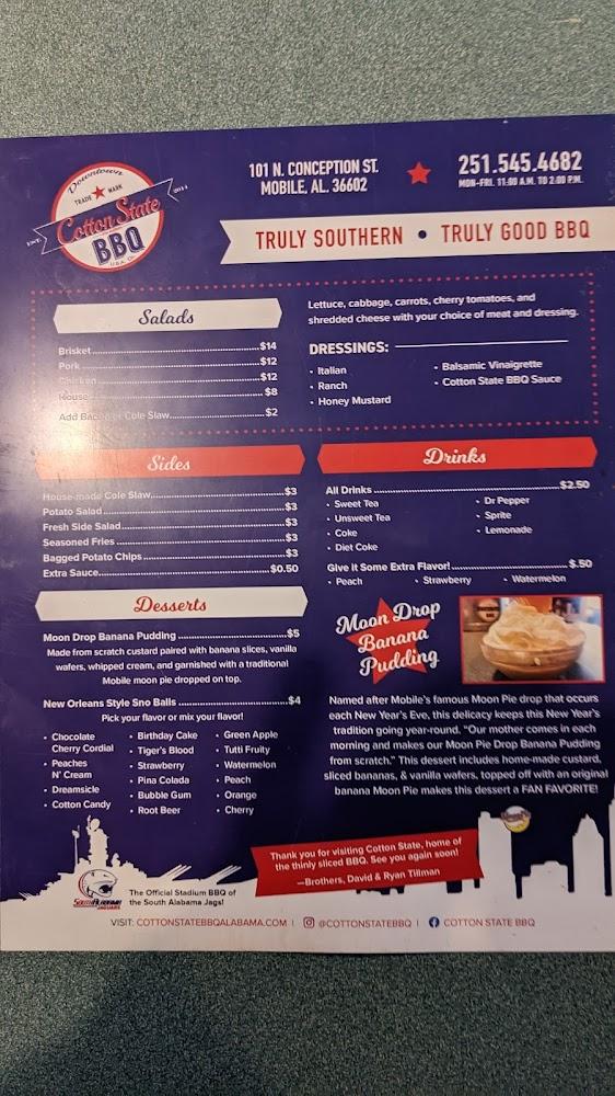 Cotton State BBQ Menu image 2